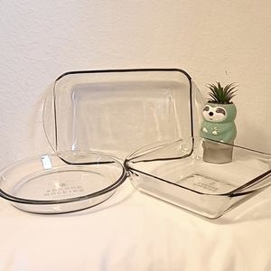 Anchor Hocking Glass Bakeware 3 Piece Set, NWOT